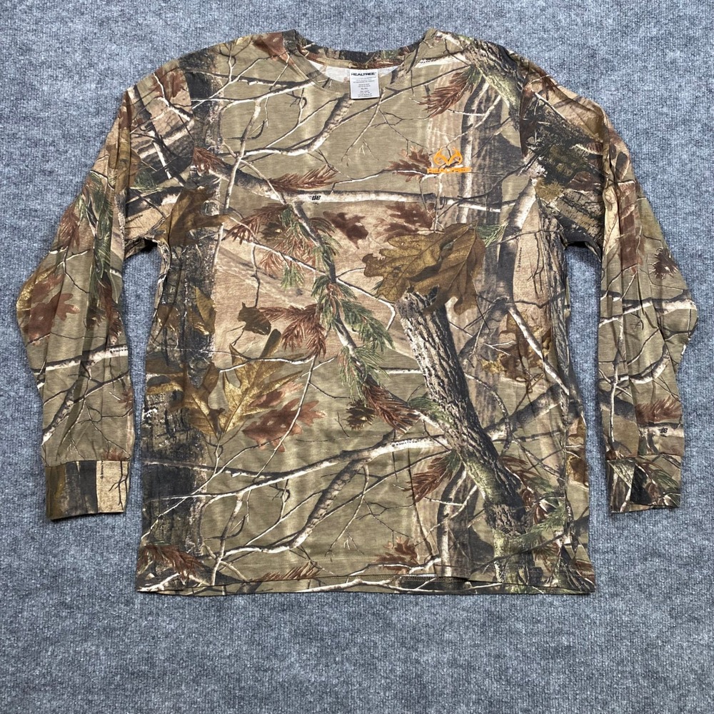 Realtree AP Camo Long Sleeve T-Shirt‎ Mens XL Camouflage Hunting Tee TS1140